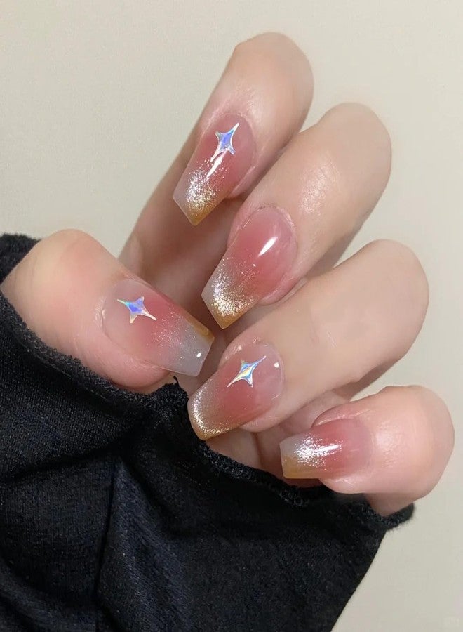 DUKASOU Aurora Star Nail Art Stickers Decals, 3 Designs Pegatinas Uñas Glitter Holographic Star Self-Adhesive Nail Art Design Decoration Accessories for DIY Decoration Stencil Tools - Image 2